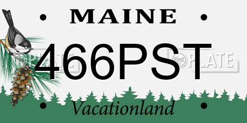 466PST Maine License Plate