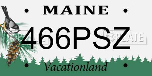 466PSZ Maine License Plate