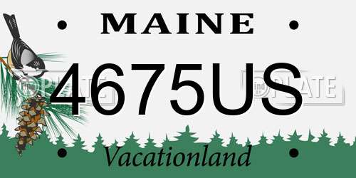 4675US Maine License Plate