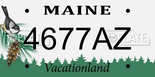 4677AZ Maine License Plate