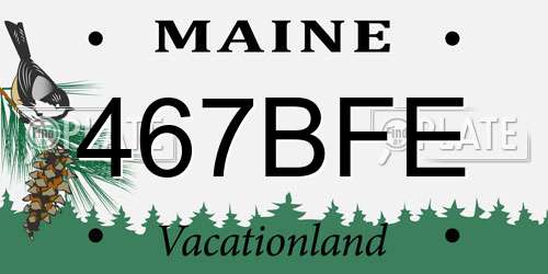 467BFE Maine License Plate