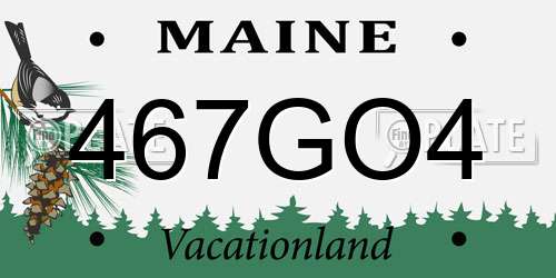 467GO4 Maine License Plate