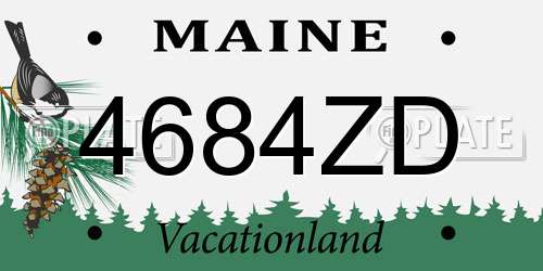 4684ZD Maine License Plate