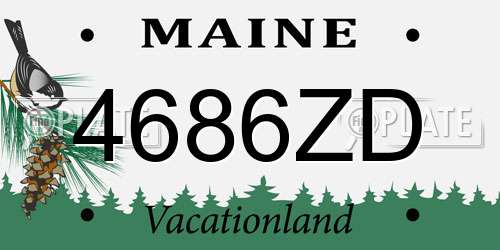 4686ZD Maine License Plate