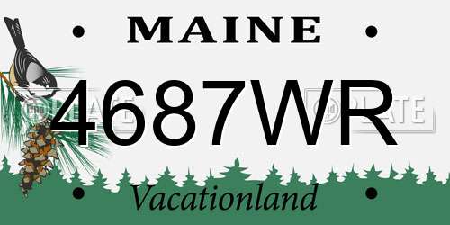 4687WR Maine License Plate