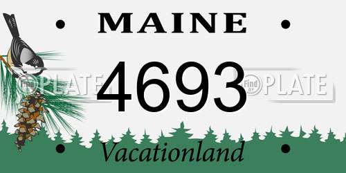 4693 Maine License Plate