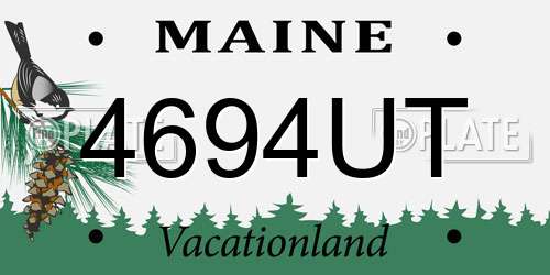 4694UT Maine License Plate