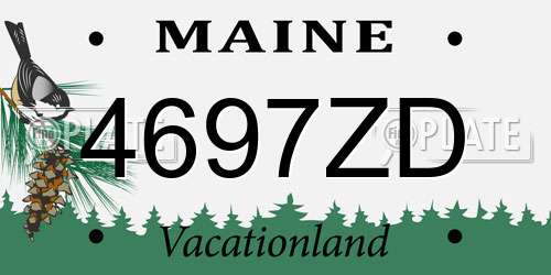 4697ZD Maine License Plate