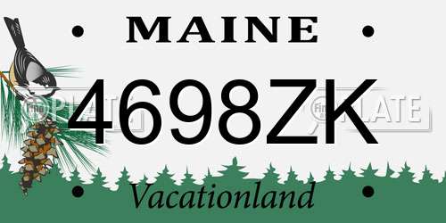 4698ZK Maine License Plate