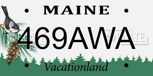 469AWA Maine License Plate