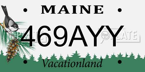 469AYY Maine License Plate