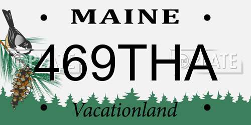 469THA Maine License Plate