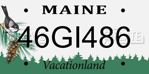 46GI486 Maine License Plate