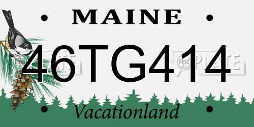 46TG414 Maine License Plate