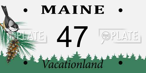 47 Maine License Plate