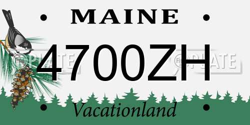4700ZH Maine License Plate
