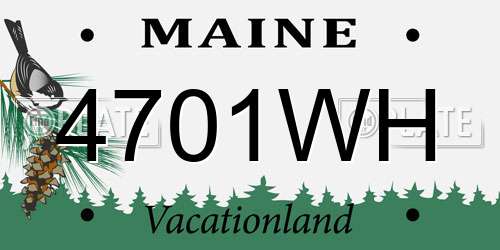 4701WH Maine License Plate