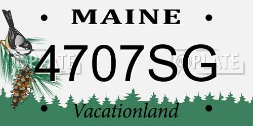 4707SG Maine License Plate