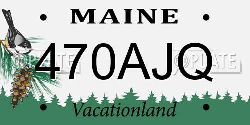 470AJQ Maine License Plate