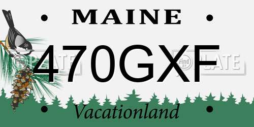 470GXF Maine License Plate