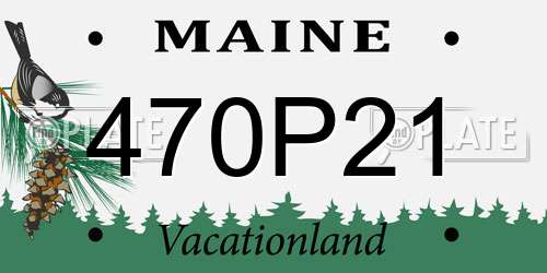 470P21 Maine License Plate