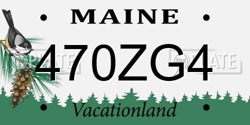 470ZG4 Maine License Plate