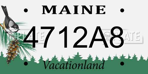 4712A8 Maine License Plate