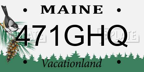 471GHQ Maine License Plate