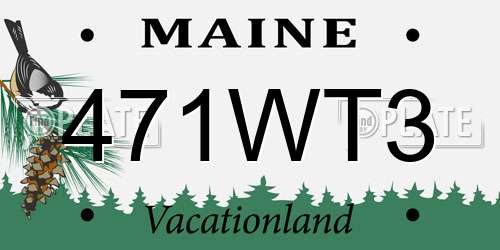 471WT3 Maine License Plate