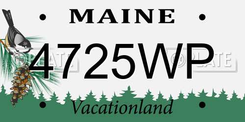 4725WP Maine License Plate