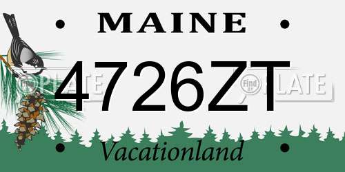 4726ZT Maine License Plate