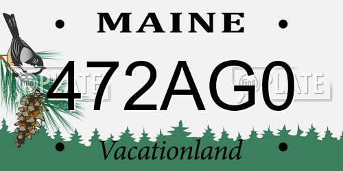 472AG0 Maine License Plate