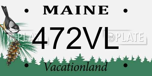 472VL Maine License Plate