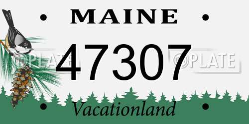 47307 Maine License Plate