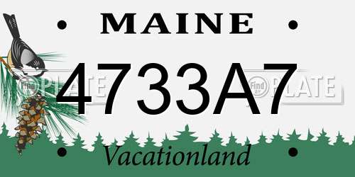 4733A7 Maine License Plate