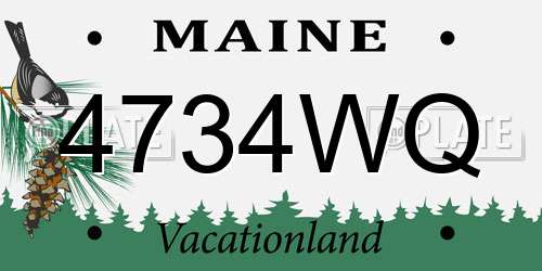 4734WQ Maine License Plate