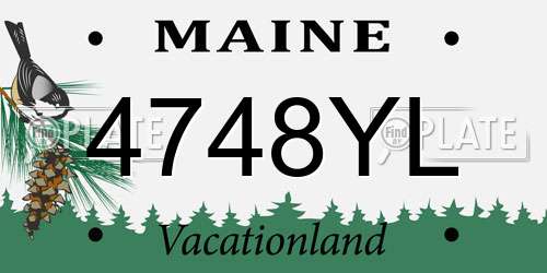 4748YL Maine License Plate