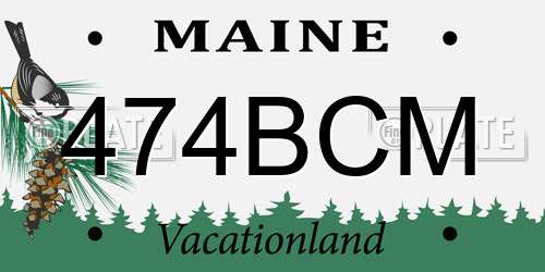 474BCM Maine License Plate