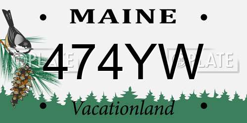 474YW Maine License Plate