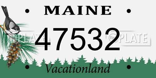 47532 Maine License Plate