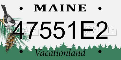 47551E2 Maine License Plate