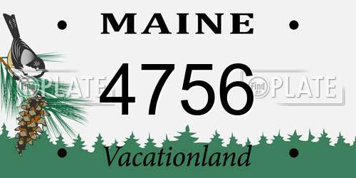 4756 Maine License Plate