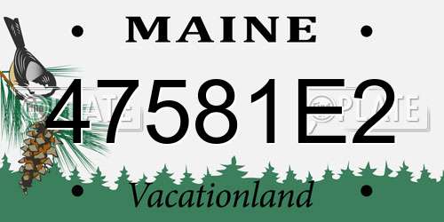 47581E2 Maine License Plate