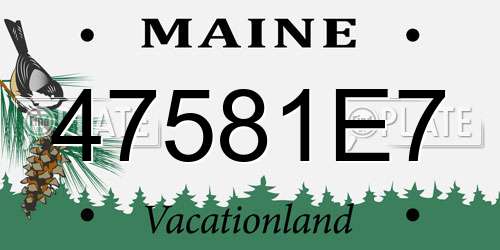 47581E7 Maine License Plate