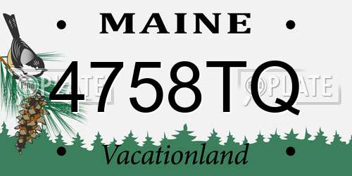 4758TQ Maine License Plate