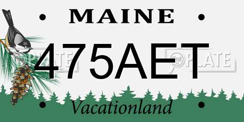 475AET Maine License Plate