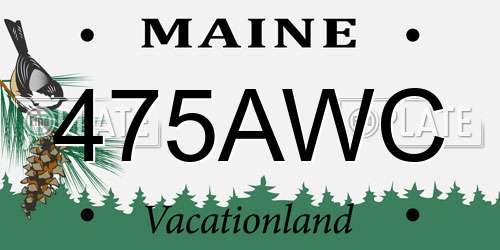 475AWC Maine License Plate
