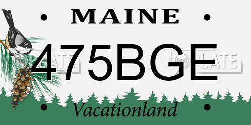475BGE Maine License Plate