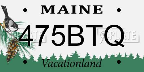 475BTQ Maine License Plate
