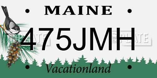 475JMH Maine License Plate